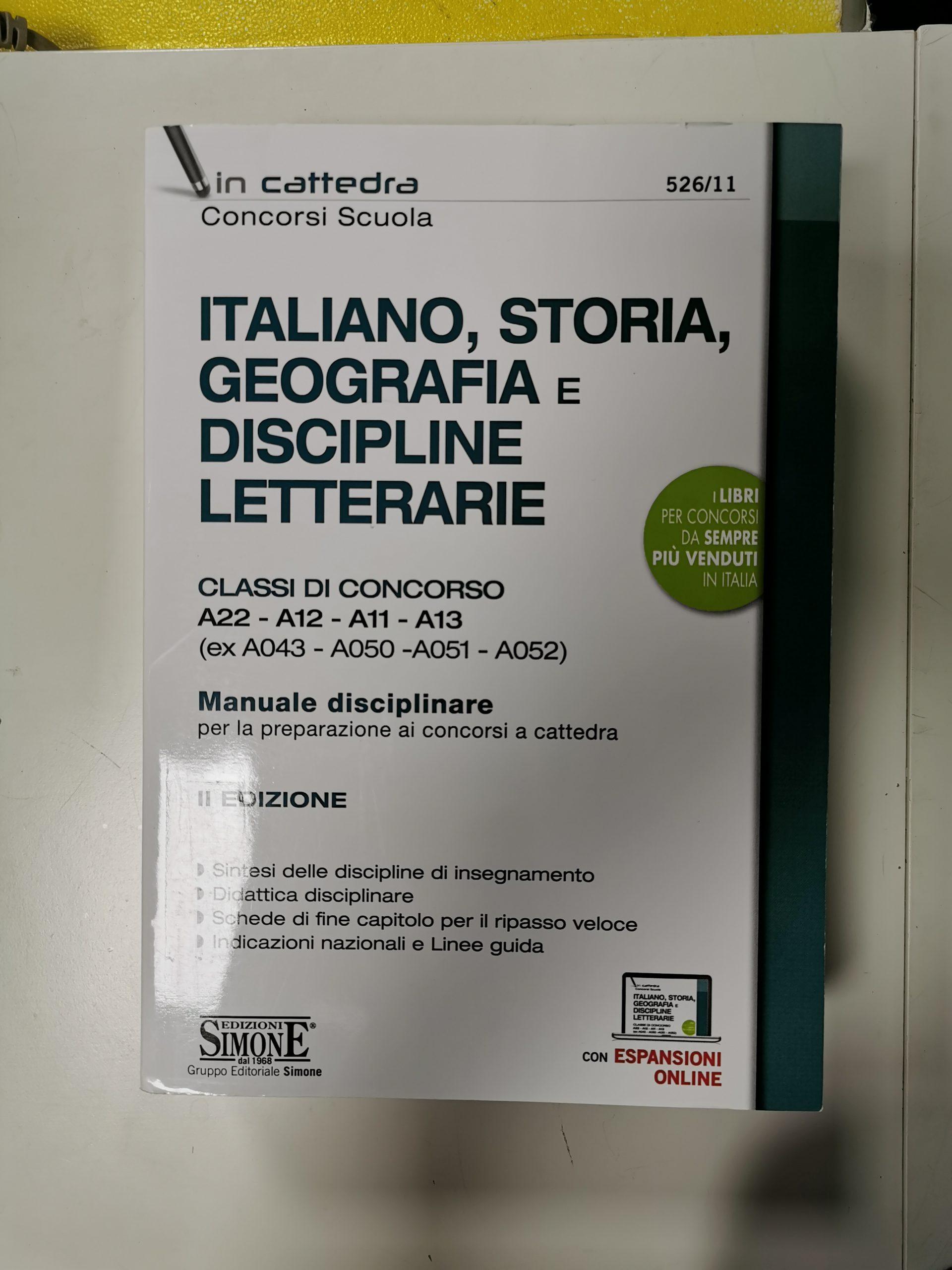 Italiano, storia, geografia e discipline letterarie. Classi di